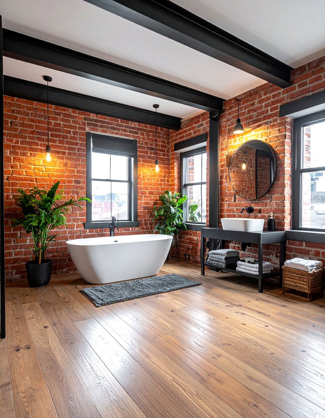 Exposed Brick Bathroom - 30 urban bathroom ideas