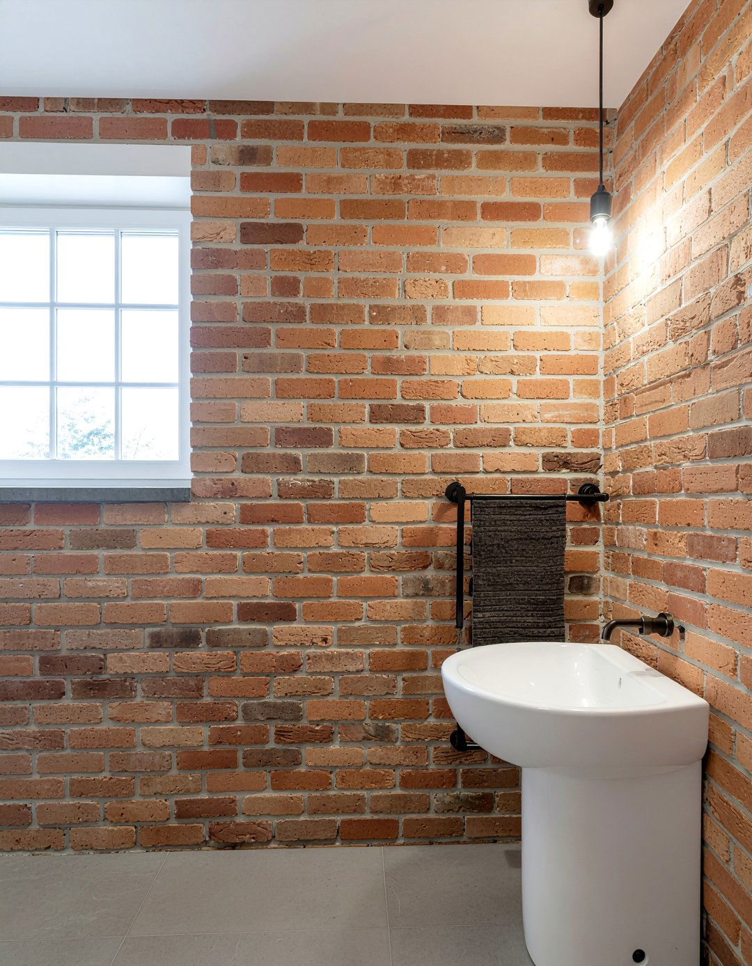 Exposed Brick Bathroom Wall - 30 rustic modern bathroom ideas