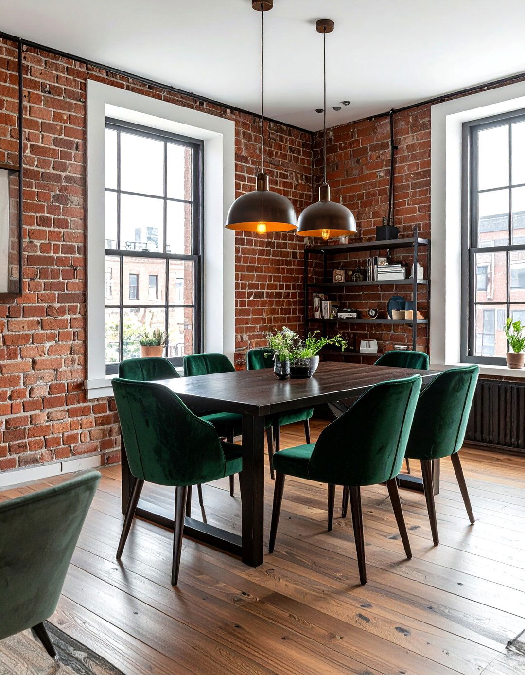 Exposed Brick Dining Room - 30 Brooklyn dining room ideas