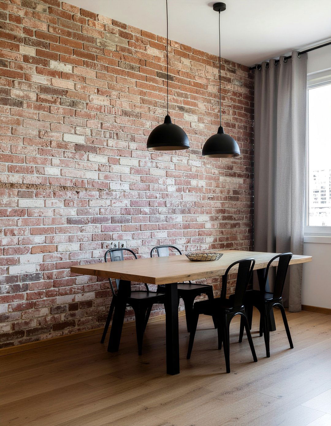 Exposed Brick Dining Wall - 30 New York dining room ideas