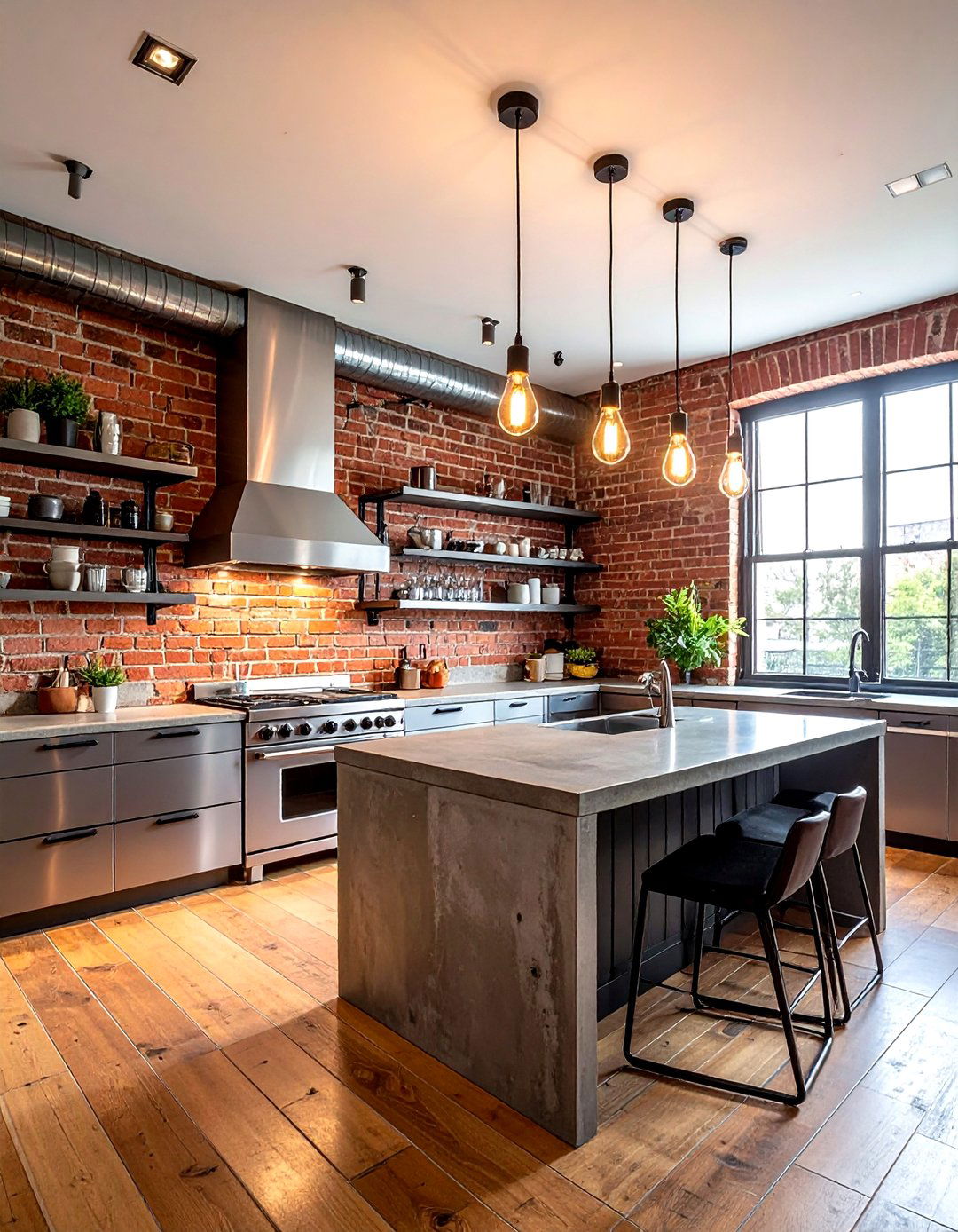 Exposed Brick Kitchen - 30 photo-ready kitchen ideas