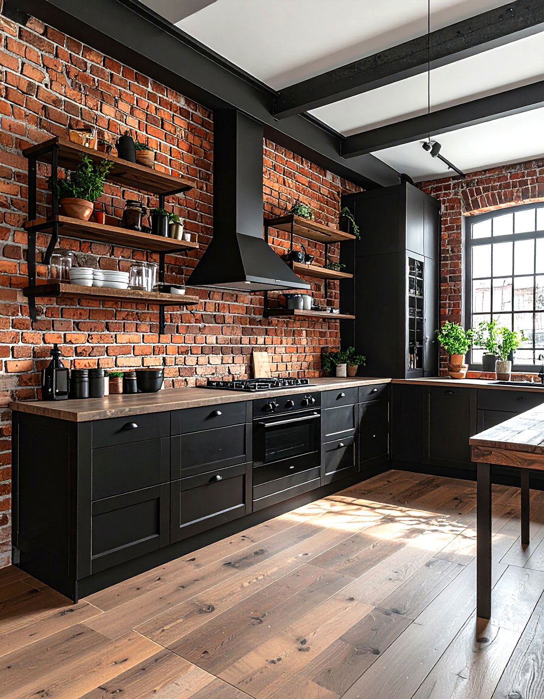 Exposed Brick Kitchen Wall - 30 kitchen inspiration ideas