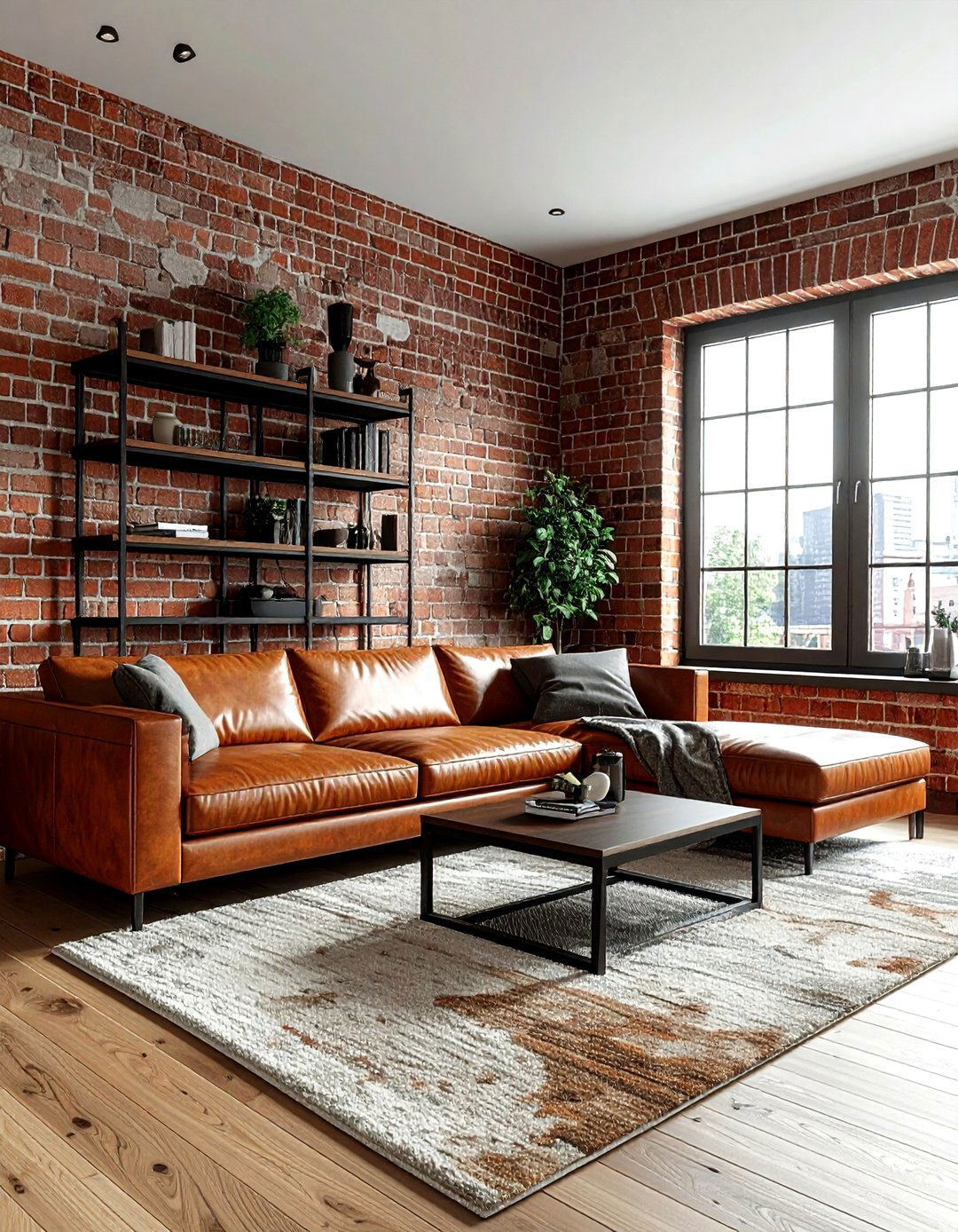 Exposed Brick Living Room - 30 old house decor ideas
