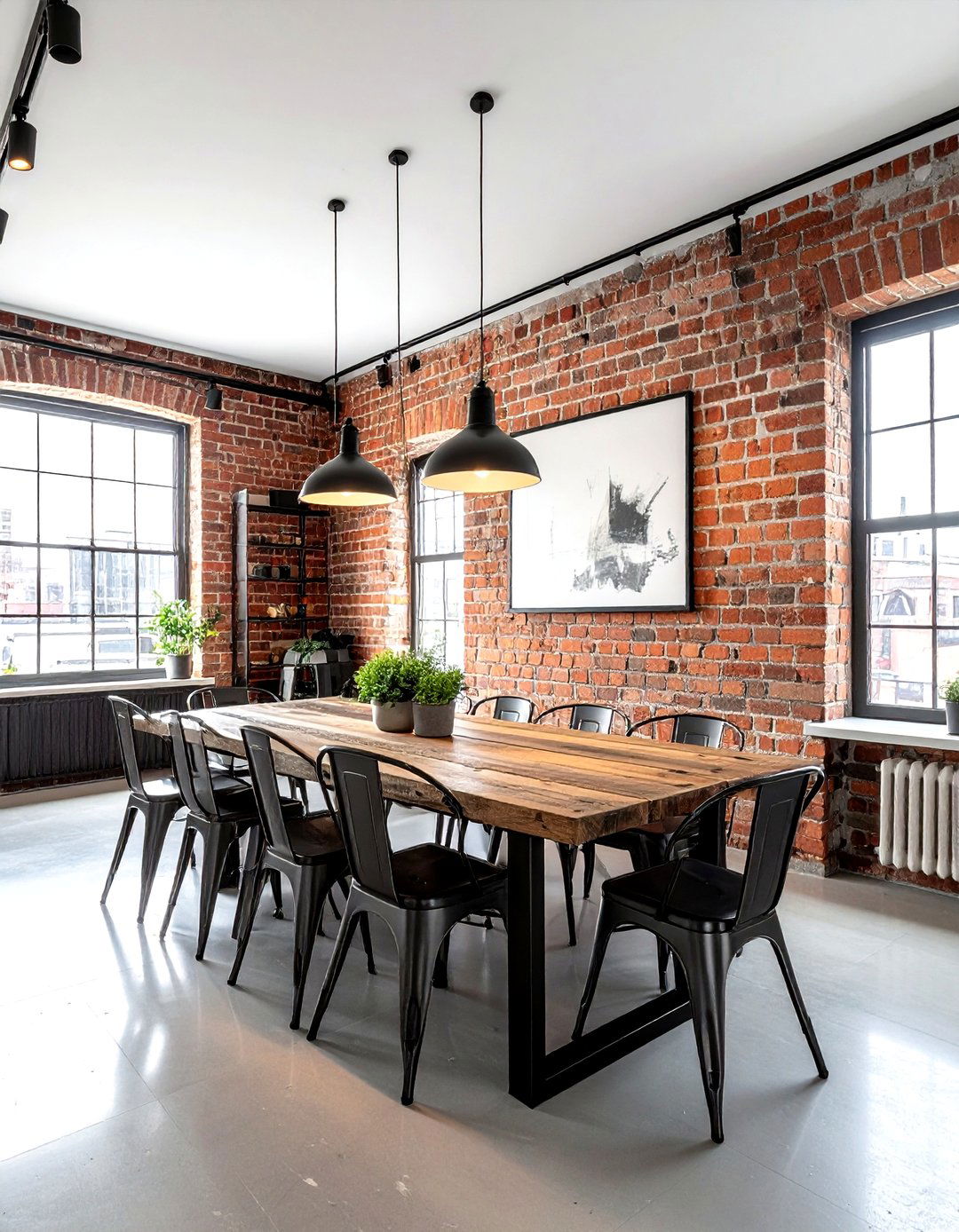Exposed Brick Wall - 30 dining room feature wall ideas