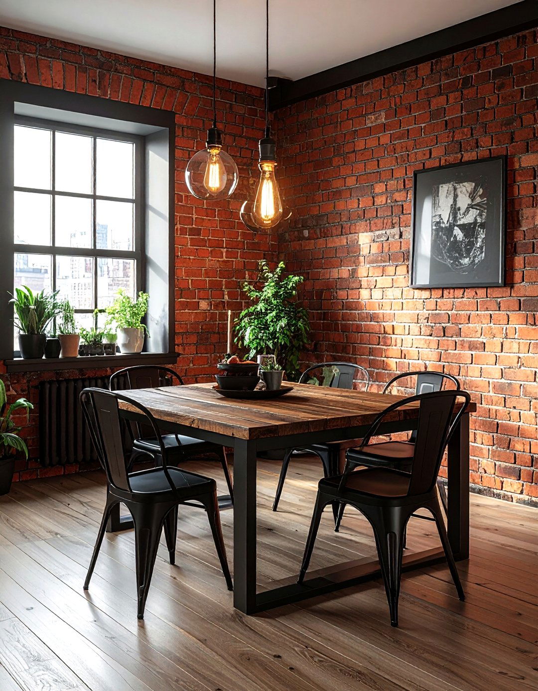 Exposed Brick Wall - 30 dining room focal point ideas