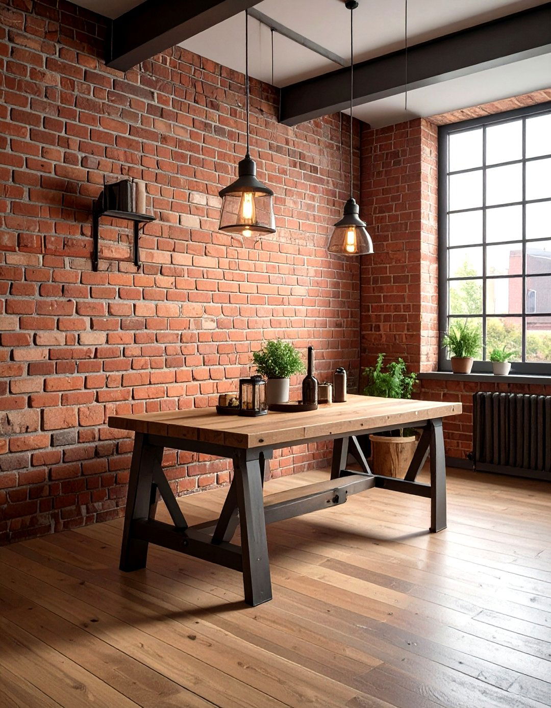 Exposed Brick Wall - 30 focal point dining room ideas
