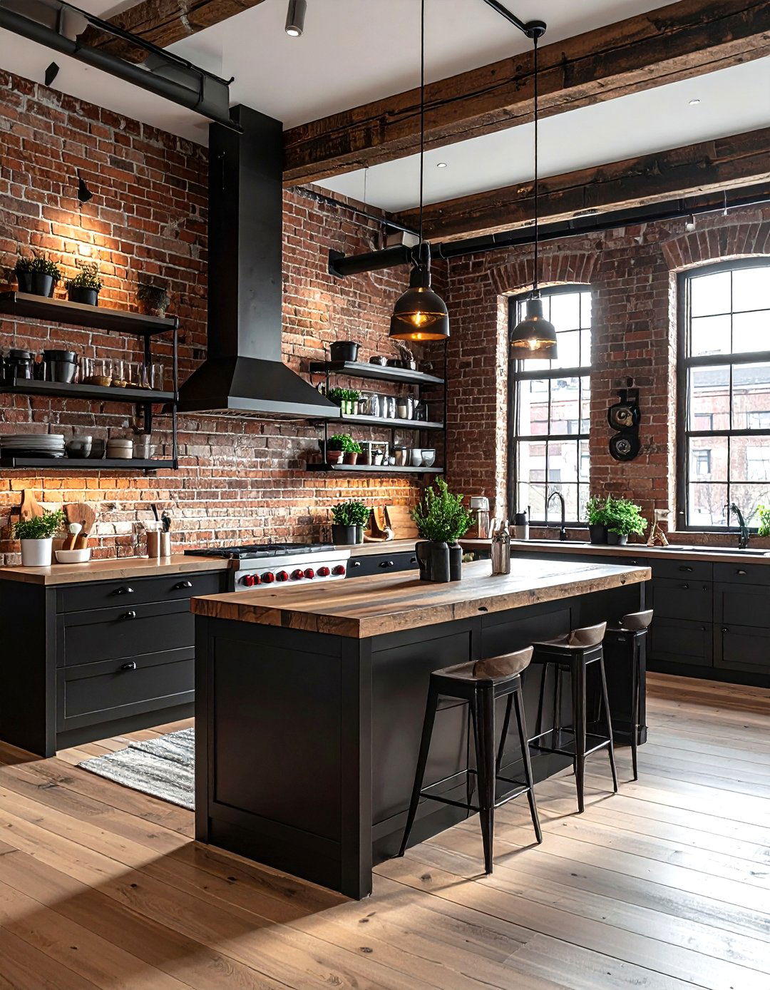 Exposed Brick Wall - 30 kitchen texture ideas