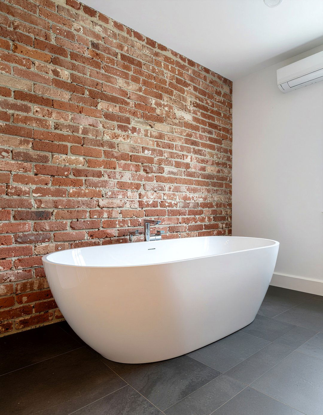 Exposed Brick Wall - 30 bathroom dramatic change ideas
