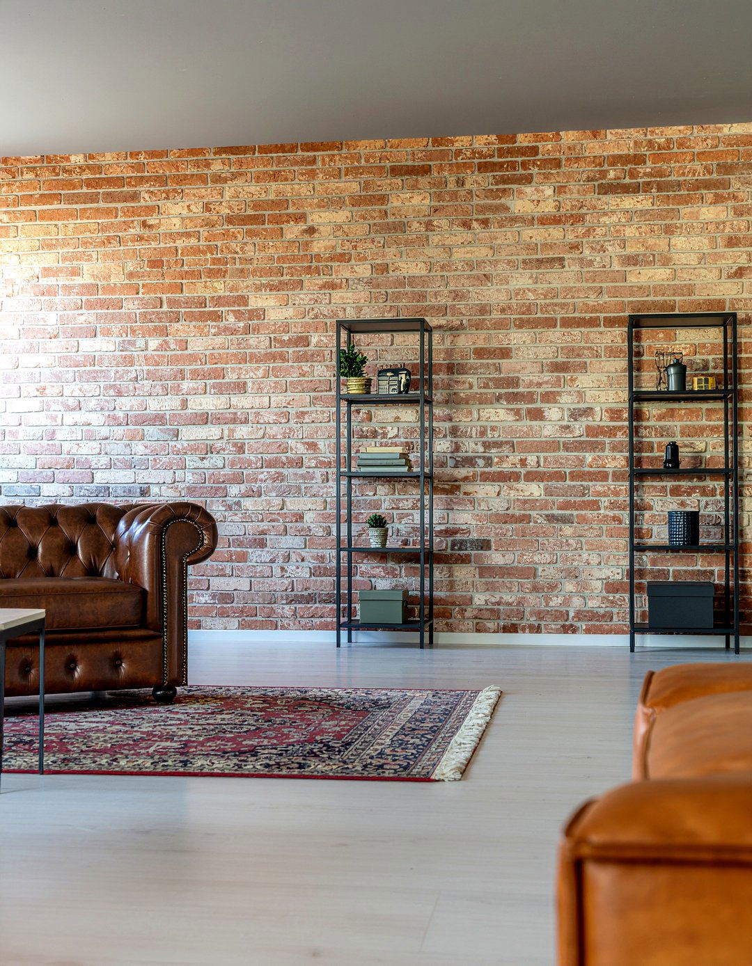 Exposed Brick Wall - 30 masculine living room ideas
