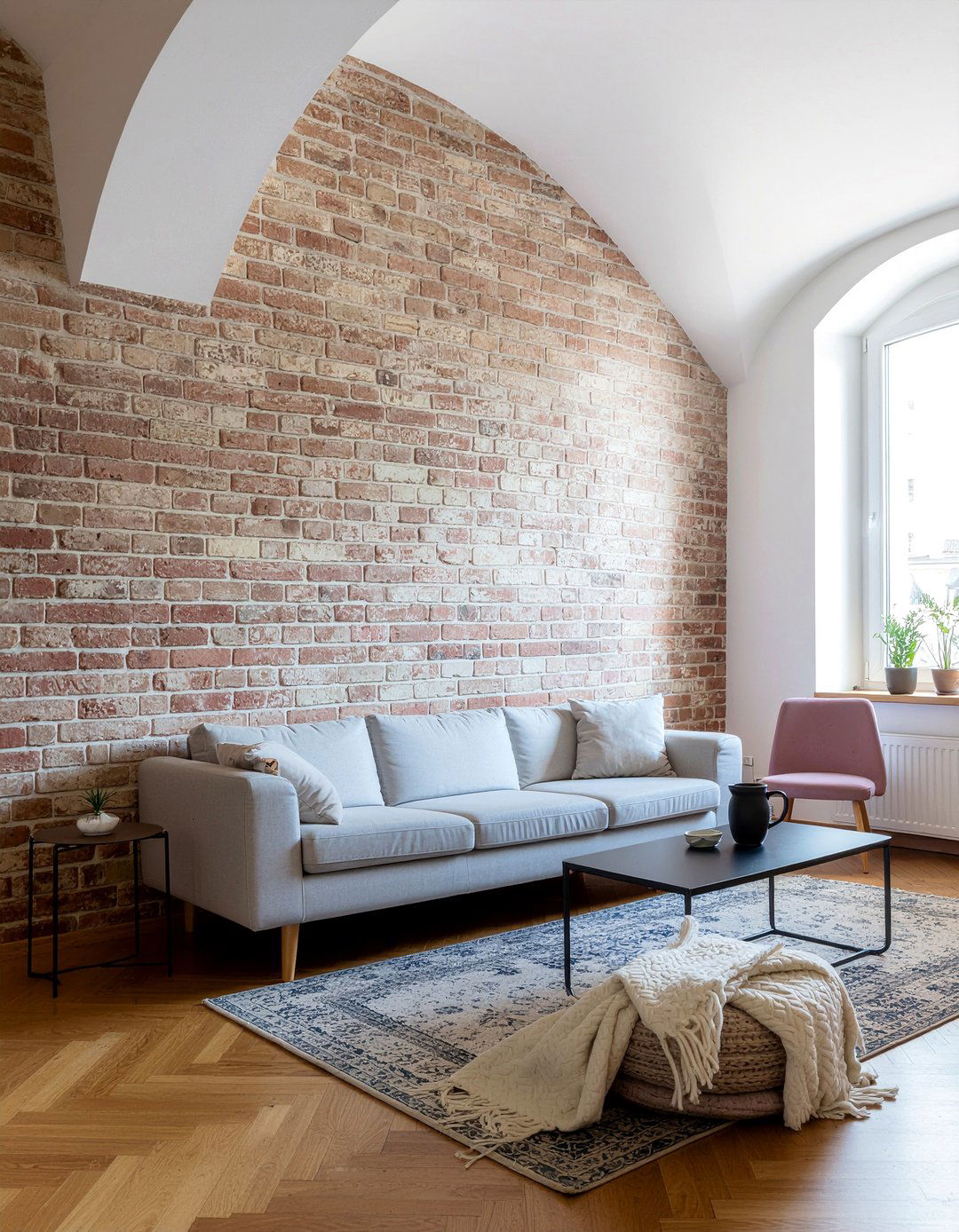 Exposed Brick Wall - 30 old house living room ideas