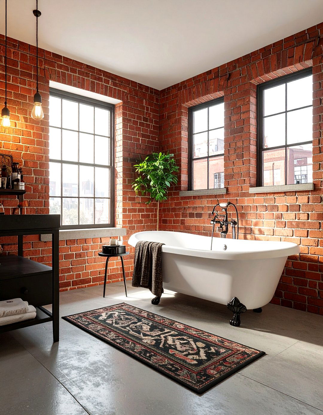 Exposed Brick Wall - 30 one-of-a-kind bathroom ideas