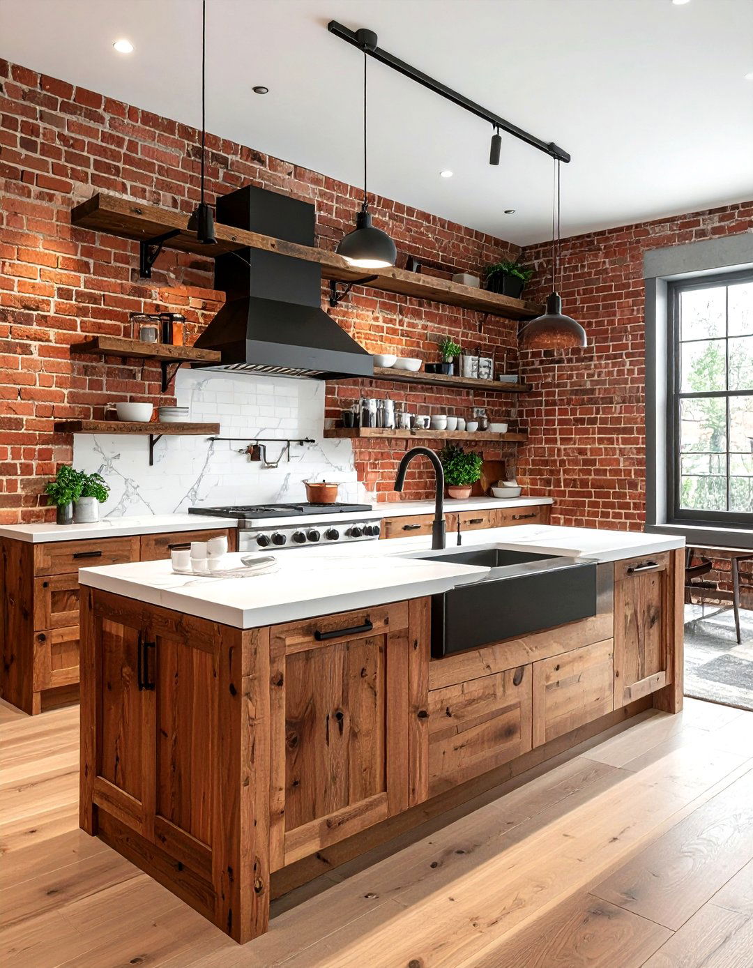 Exposed Brick Wall Kitchen - 30 brick kitchen ideas