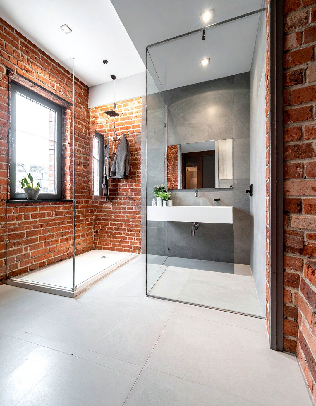 Exposed Brick Walls - 30 eclectic bathroom ideas