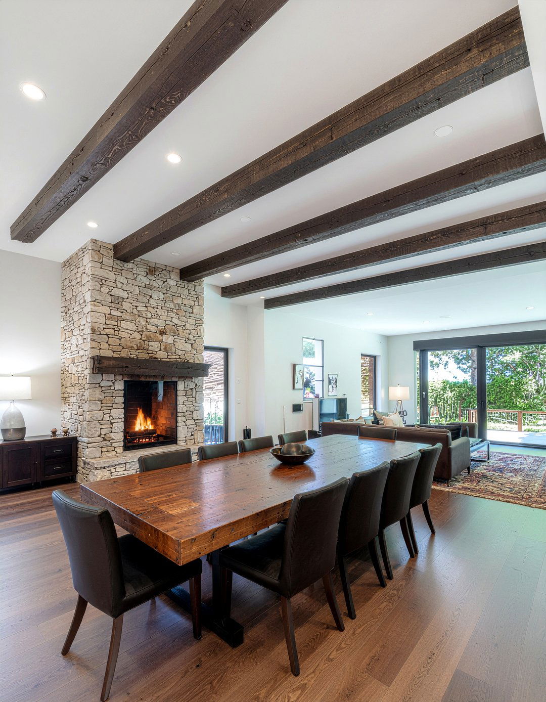 Exposed Ceiling Beams - 30 dining room intimate gathering ideas