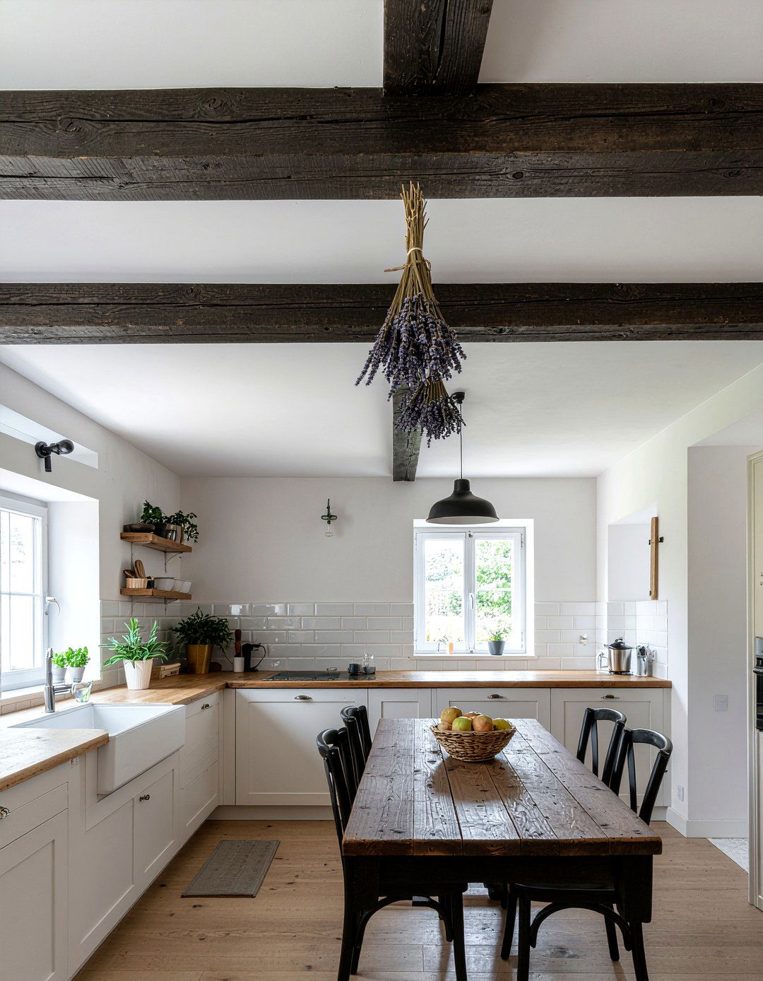Exposed Ceiling Beams - 30 English farmhouse kitchen ideas