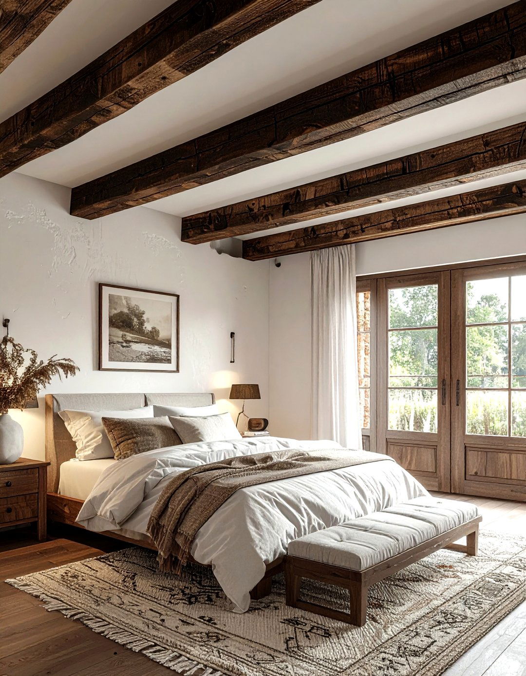 Exposed Ceiling Beams - 30 old house bedroom ideas