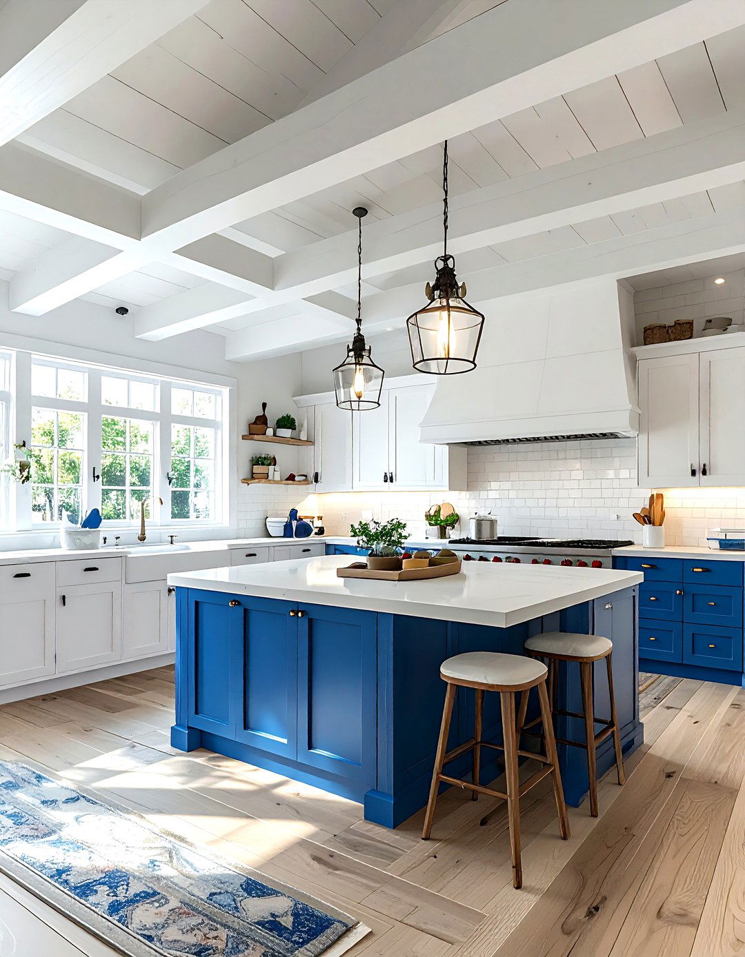 Exposed Ceiling Joists - 30 coastal cottage kitchen ideas