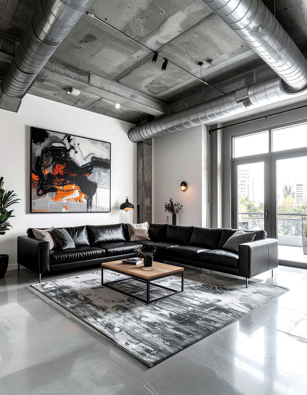 Exposed Concrete Ceiling - 30 living room ceiling ideas