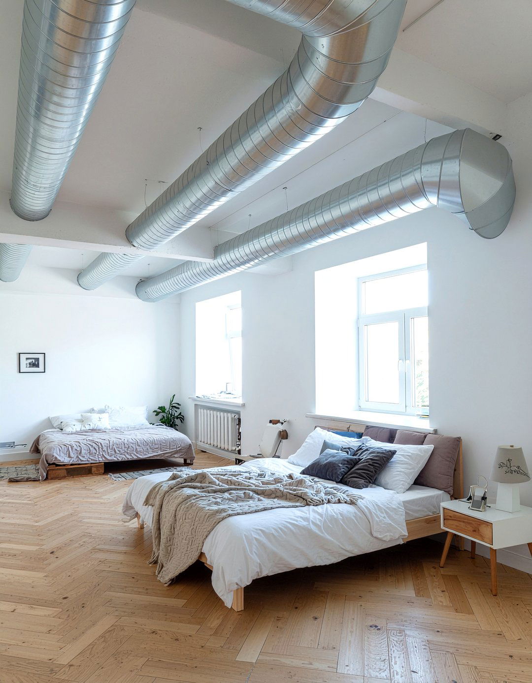 Exposed Ductwork - 30 industrial bedroom ideas