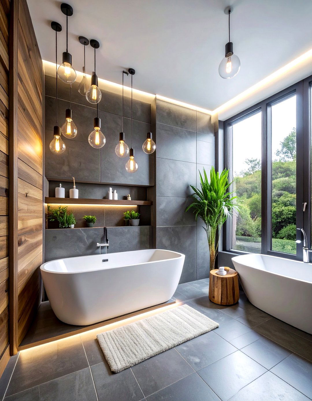 Exposed Edison Bulb Fixture - 30 bathroom lamp ideas