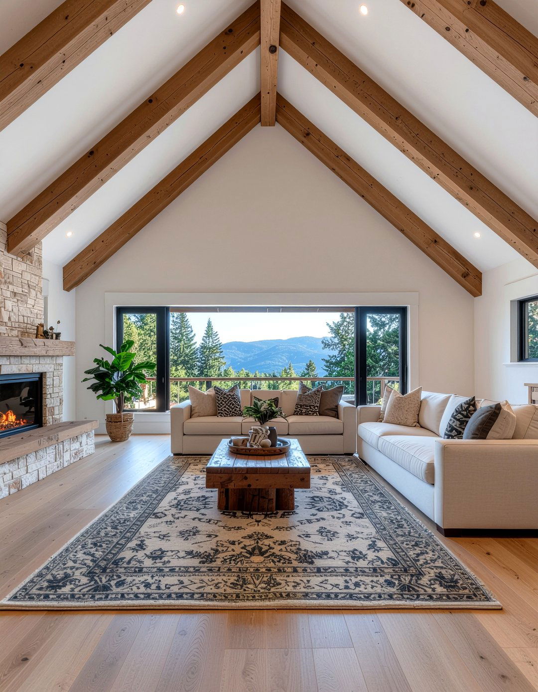 Exposed Wood Beams - 30 living room vaulted ceiling ideas