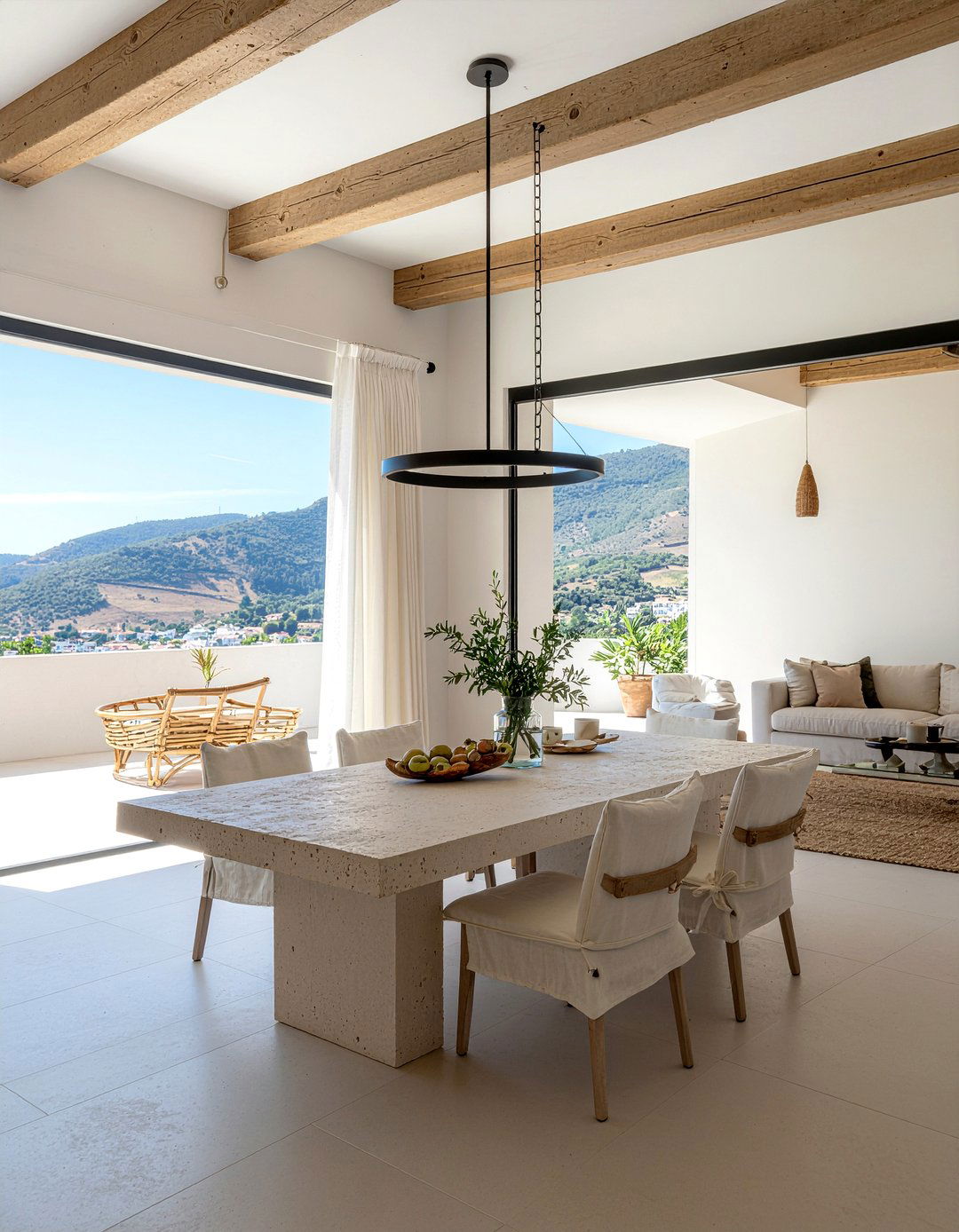 Exposed Wood Beams - 30 Mediterranean dining room ideas