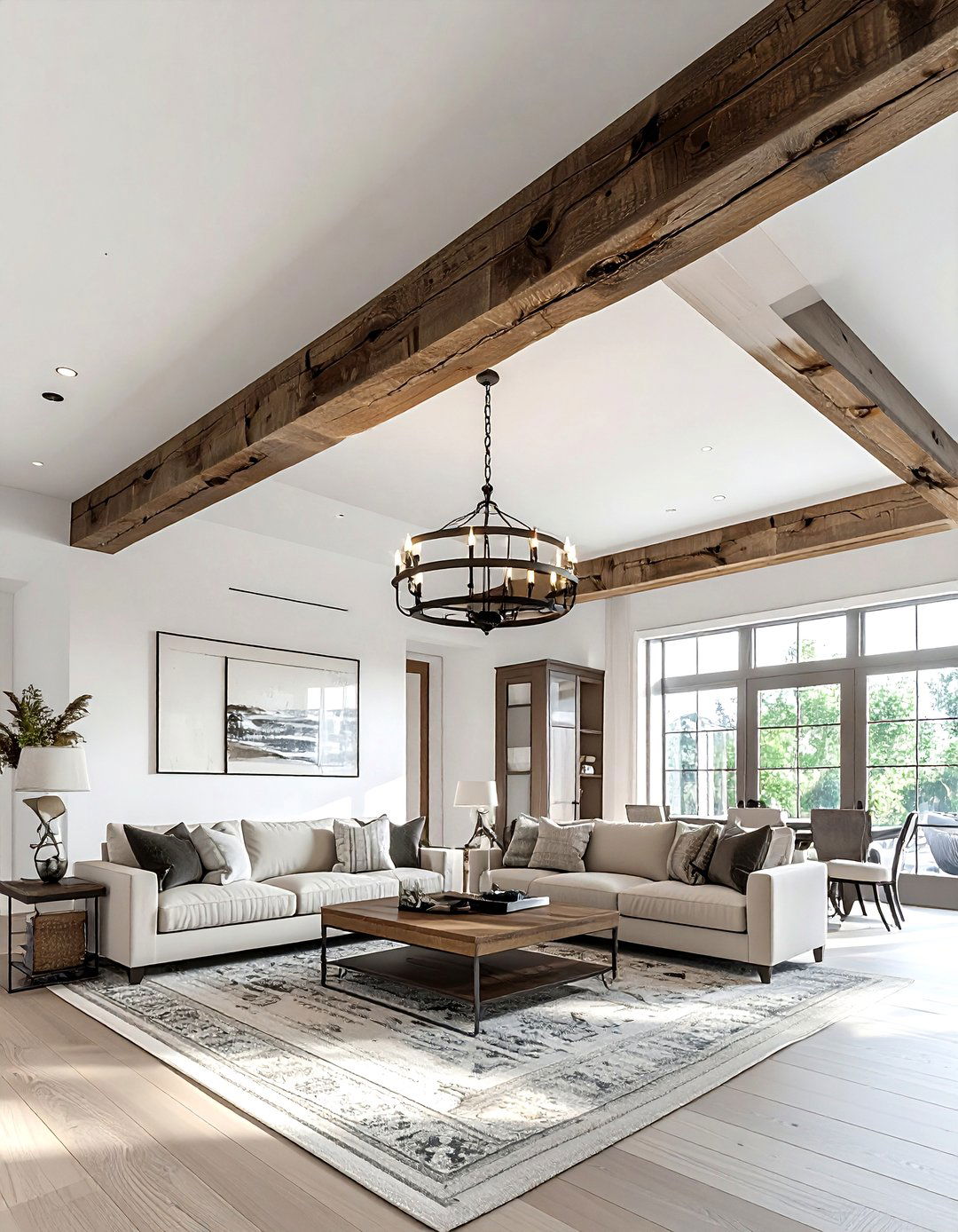 Exposed Wood Ceiling Beam - 30 modern traditional decor ideas