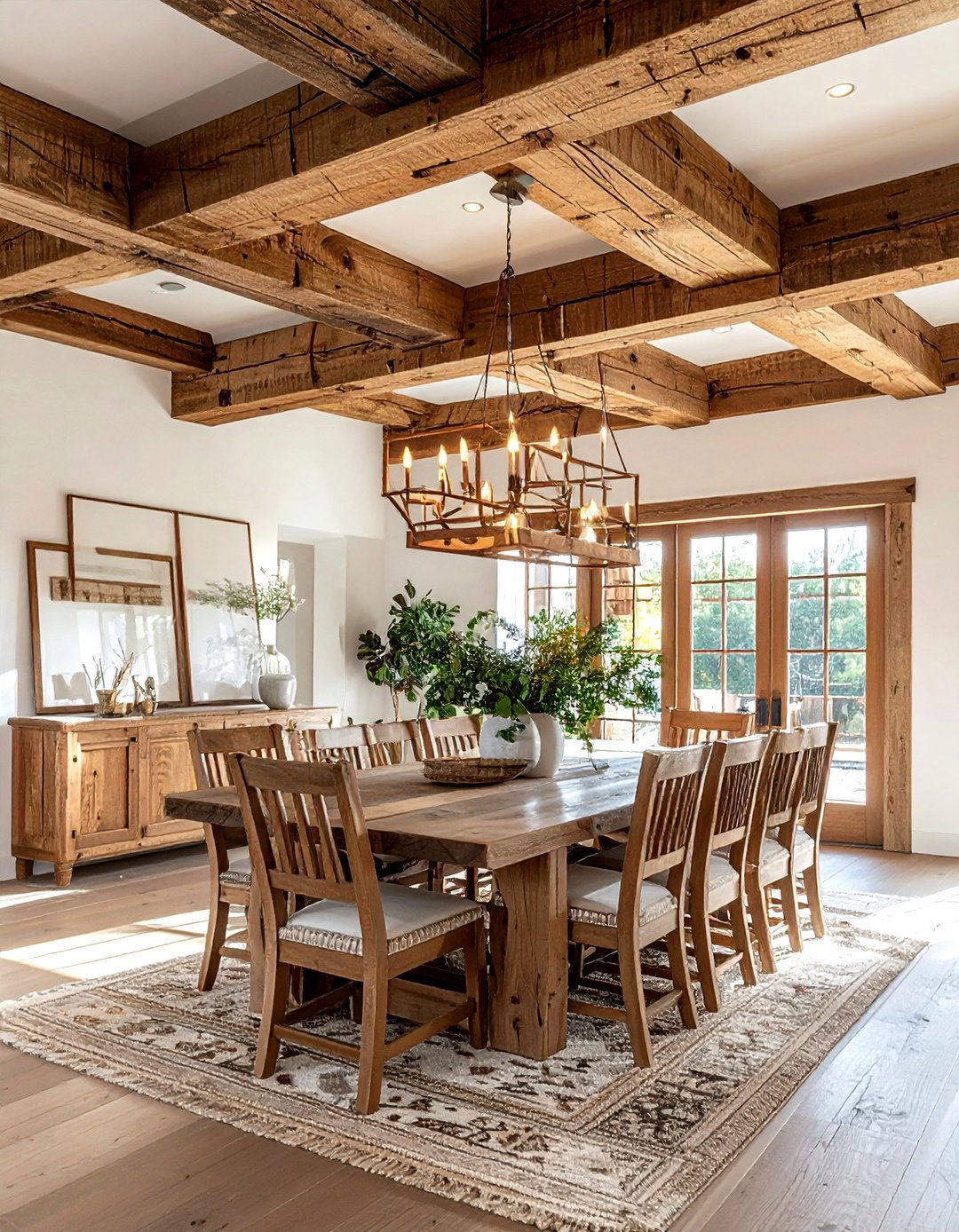 Exposed Wood Ceiling Beams - 30 Santa Fe dining room ideas