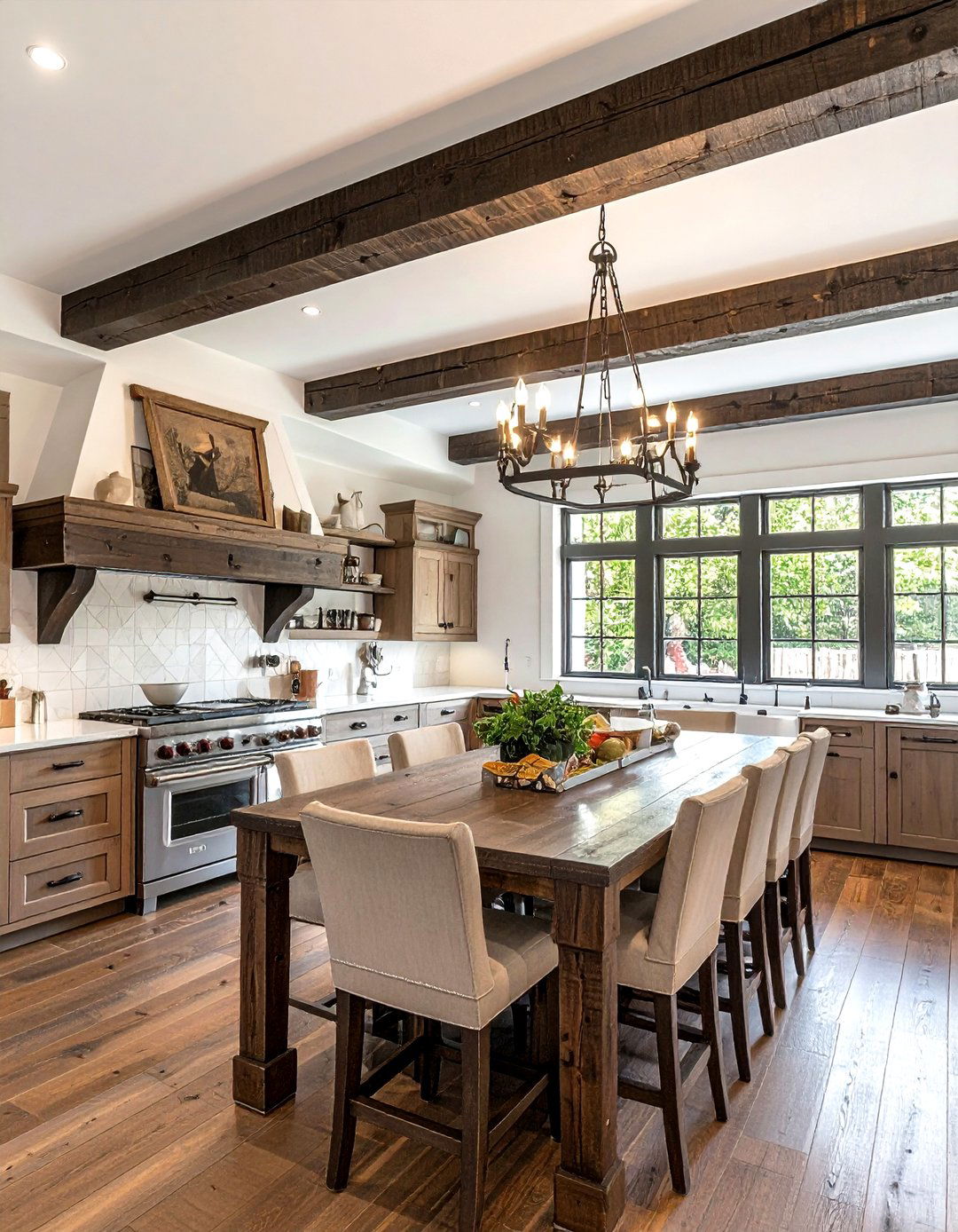 Exposed Wood Ceiling Beams - 30 traditional kitchen ideas