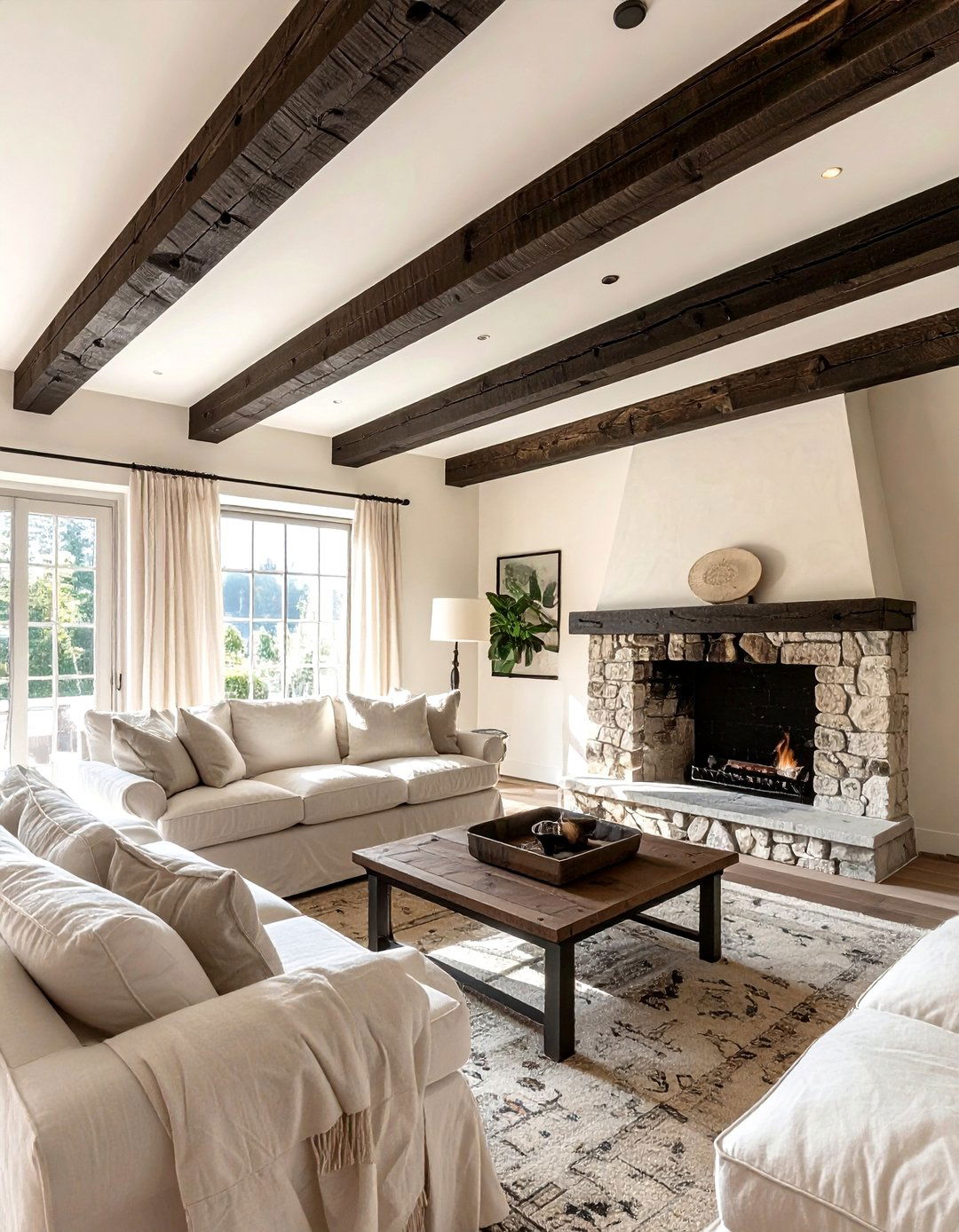 Exposed Wood Ceiling Beams - 30 French country decor ideas
