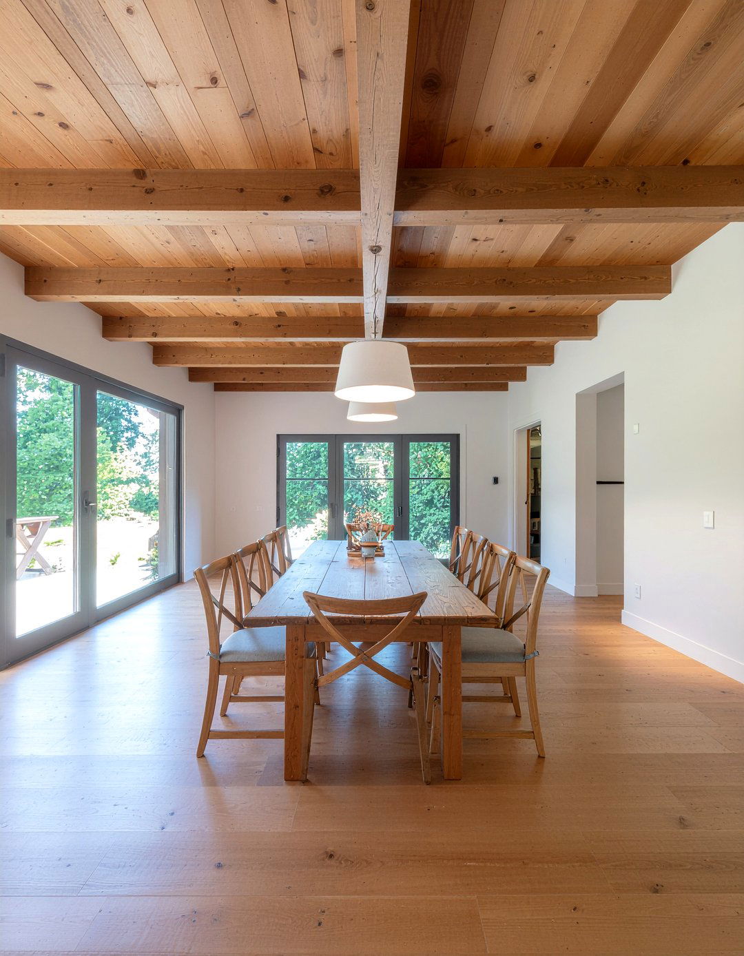 Exposed Wood Ceiling Beams - 30 prairie dining room ideas