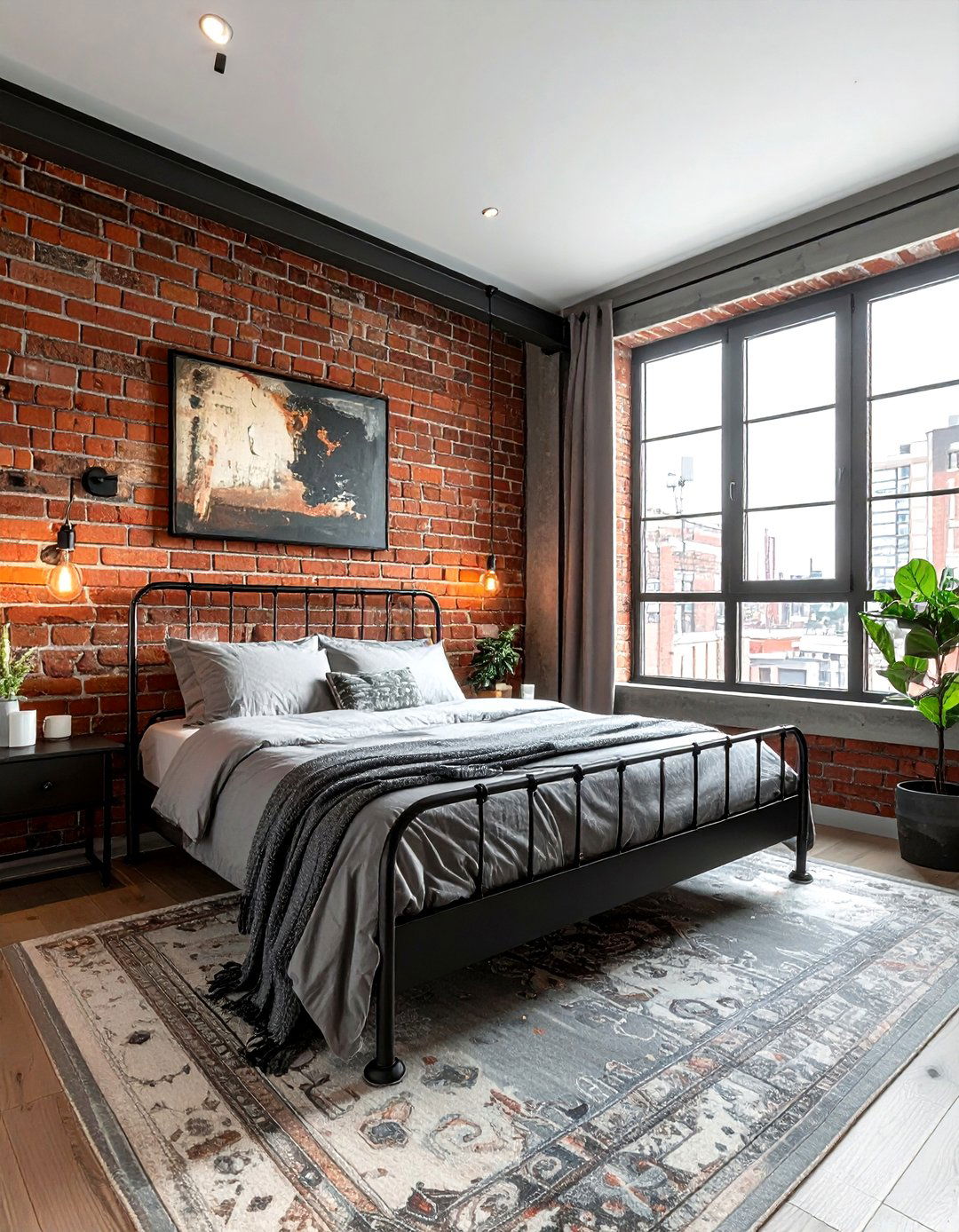 Exposed brick bedroom - 30 masculine bedroom ideas