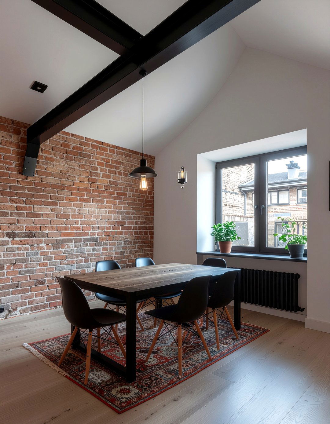 Exposed brick dining room vaulted ceiling - 30 dining room vaulted ceiling ideas