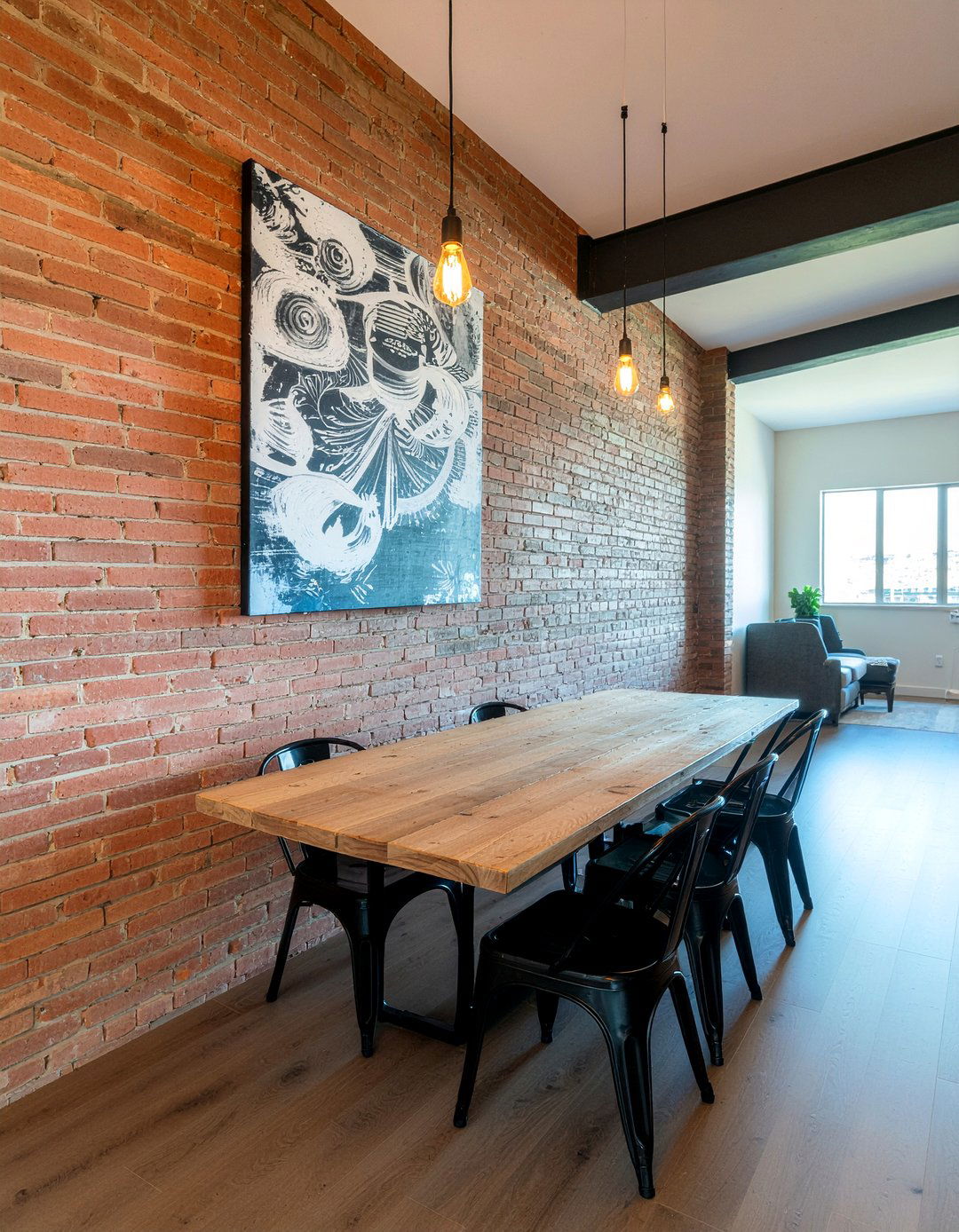 Exposed brick dining wall - 30 Seattle dining room ideas
