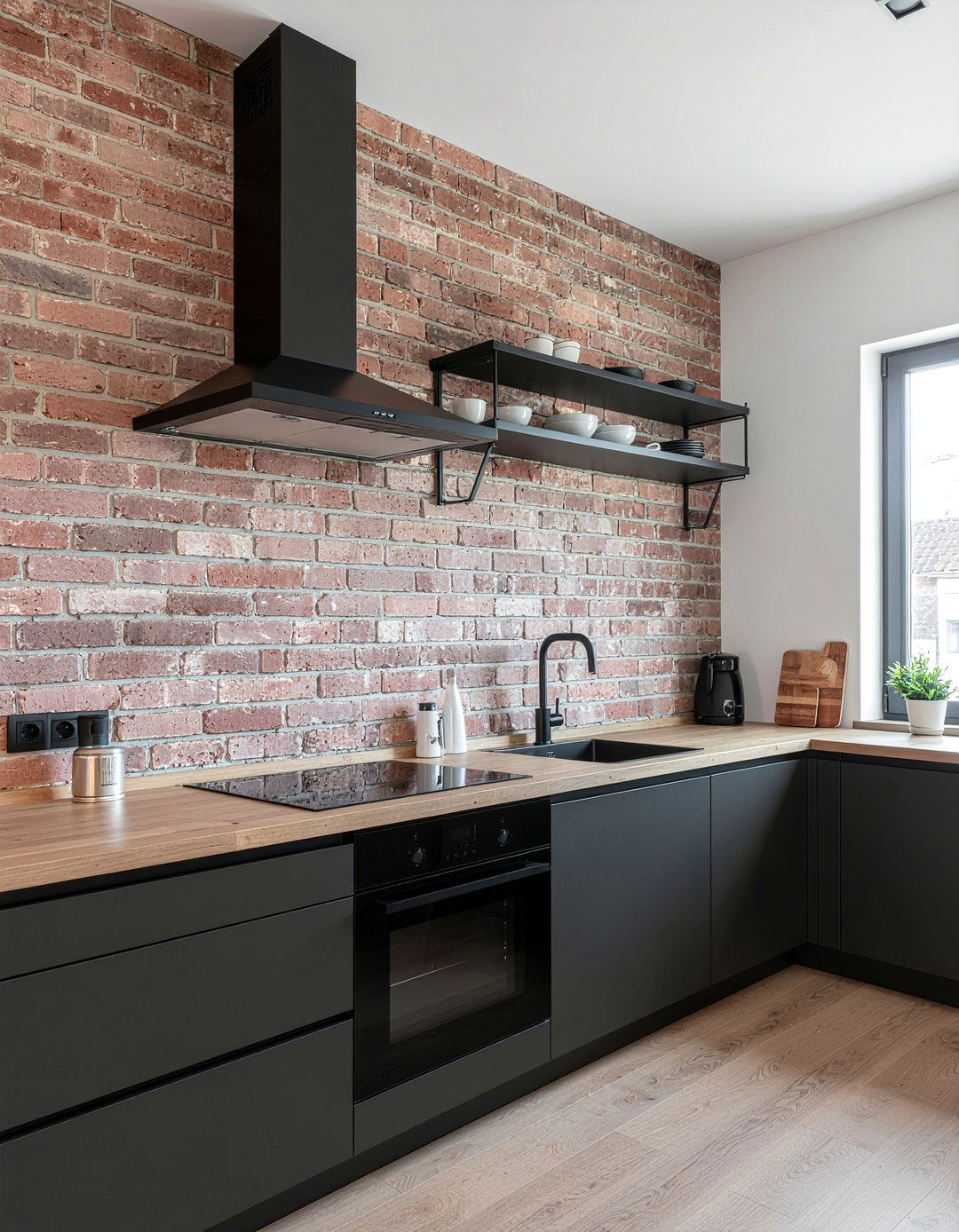 Exposed brick kitchen walls - 30 dramatic kitchen ideas