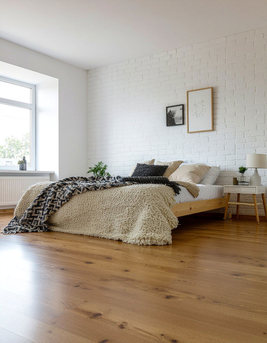 Exposed brick wall - 30 serene bedroom ideas