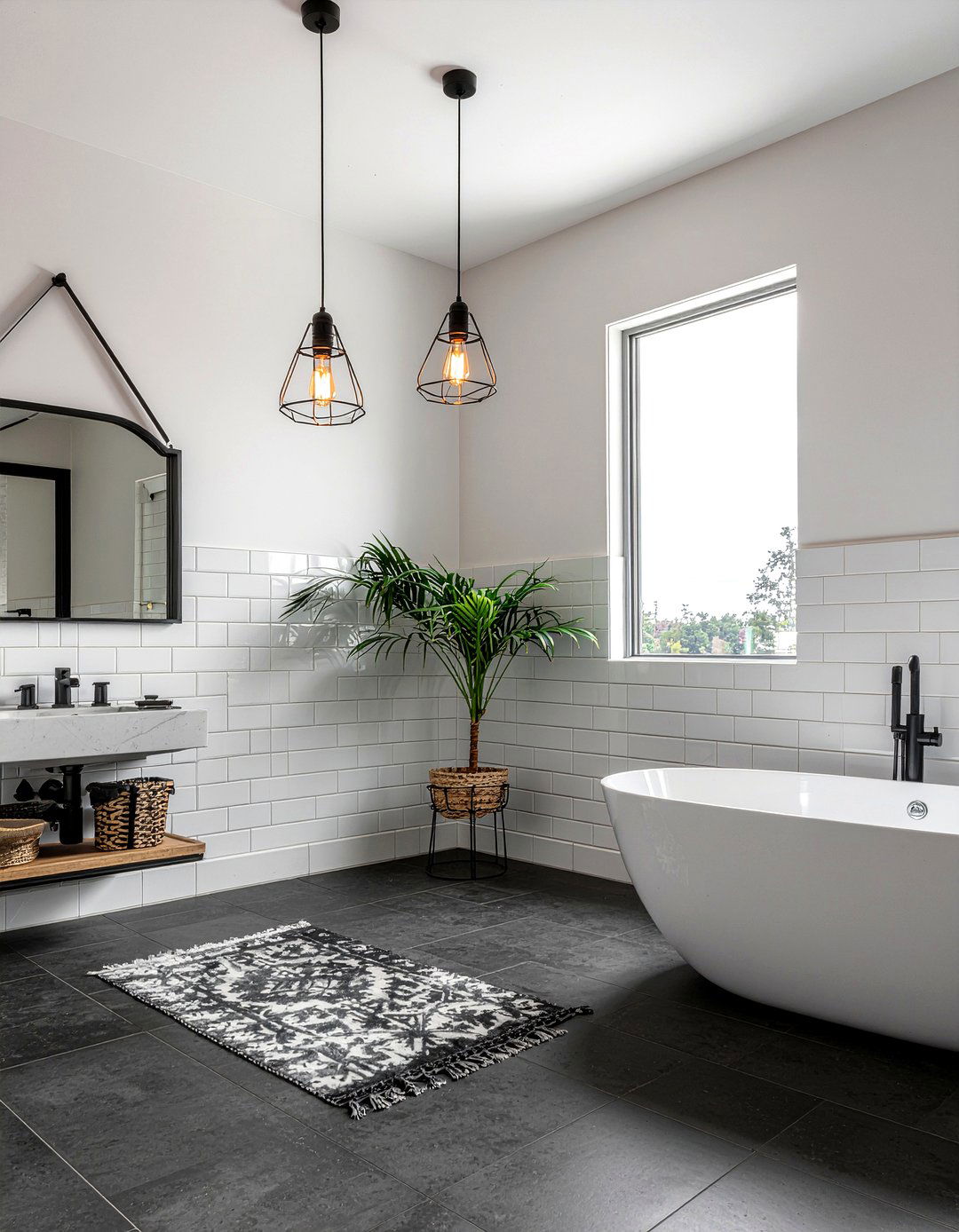 Exposed bulb fixture - 30 bathroom lighting statement ideas