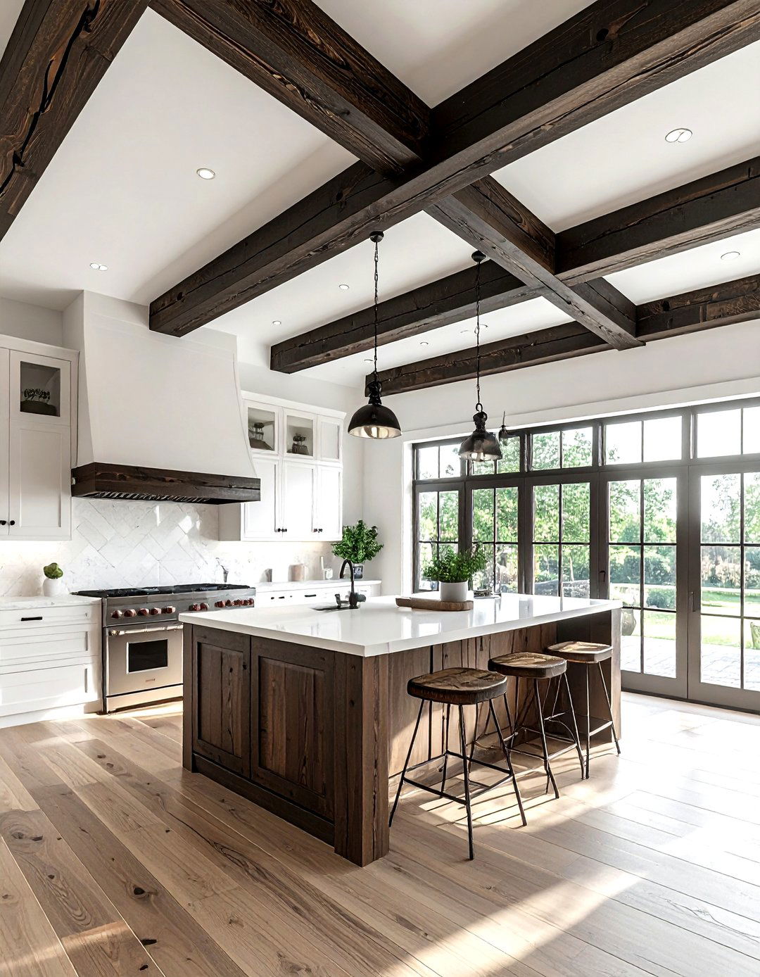 Exposed ceiling beams - 30 maximalist kitchen ideas