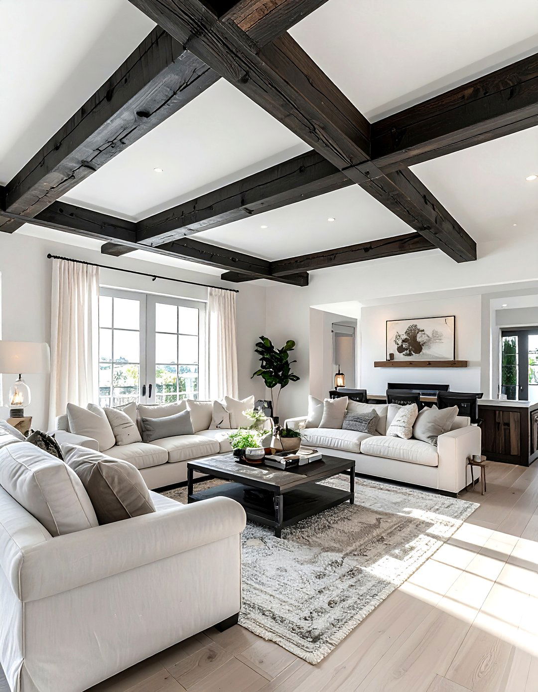 Exposed ceiling beams - 30 colonial home decor ideas