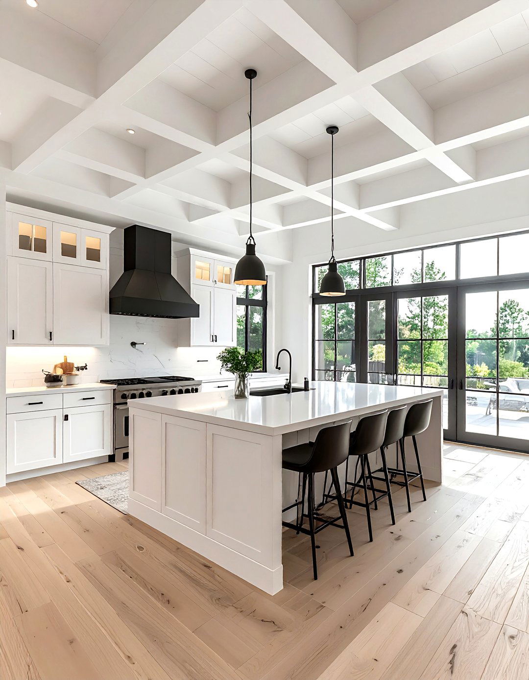 Exposed ceiling rafters - 30 ranch kitchen ideas