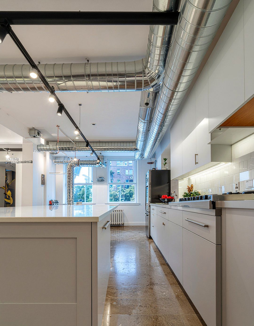 Exposed ductwork - 30 industrial kitchen ideas