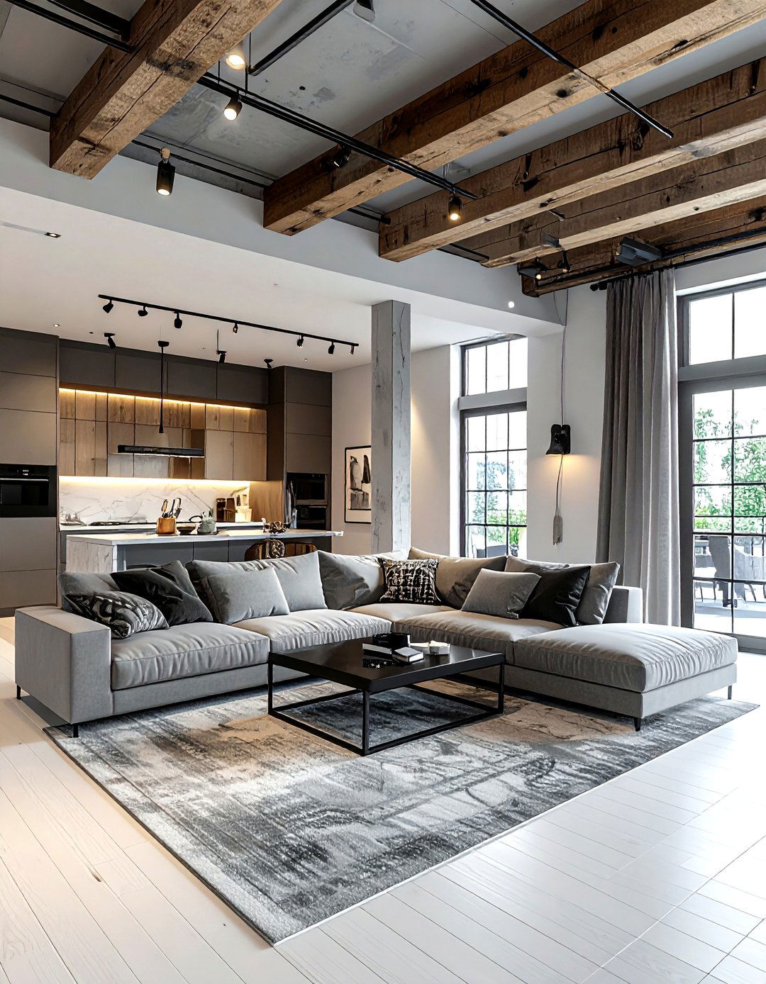 Exposed joist ceiling - 30 living room textured ceiling ideas