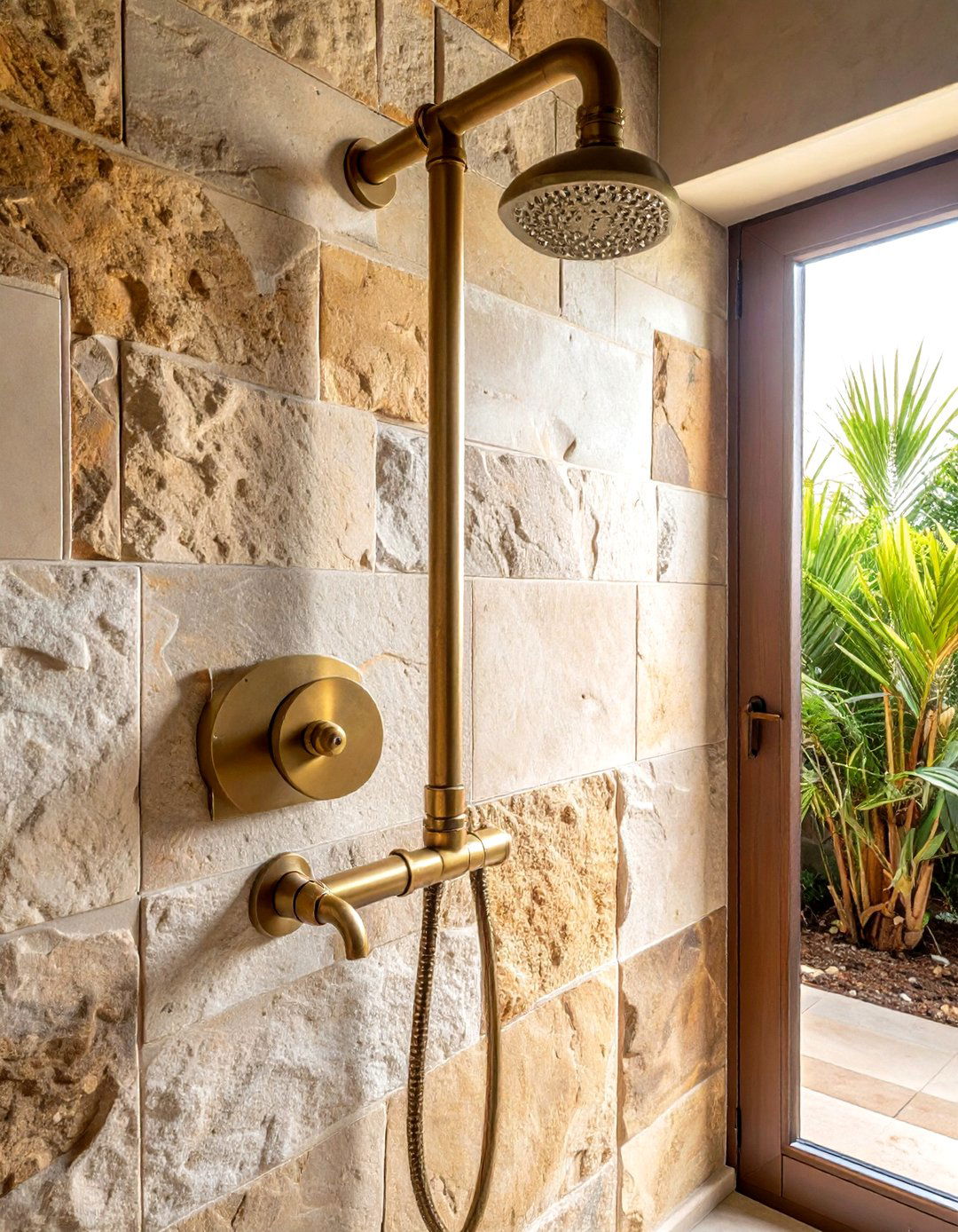 Exposed shower pipe - 30 bathroom plumbing ideas