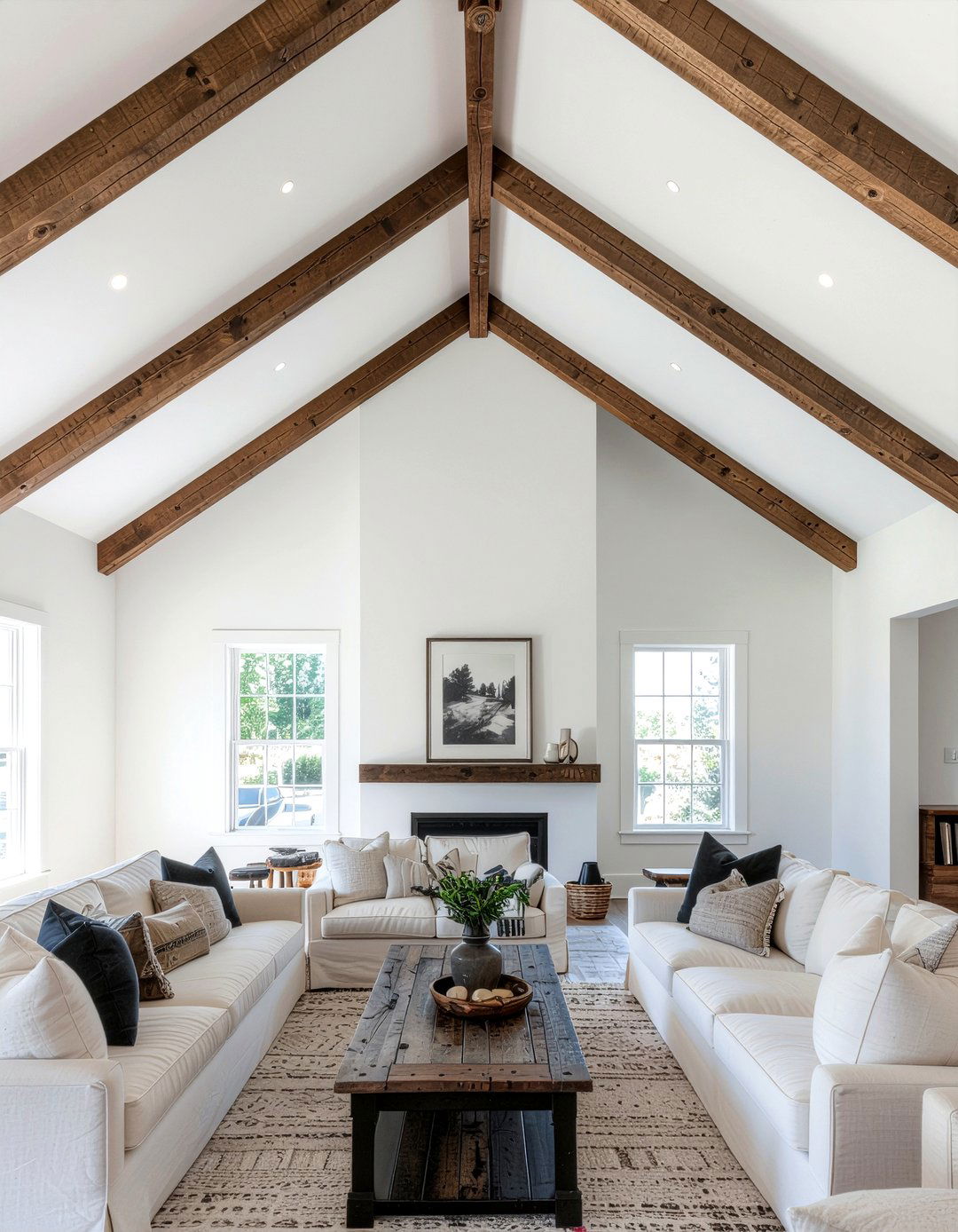 Exposed wood beams - 30 living room cathedral ceiling ideas