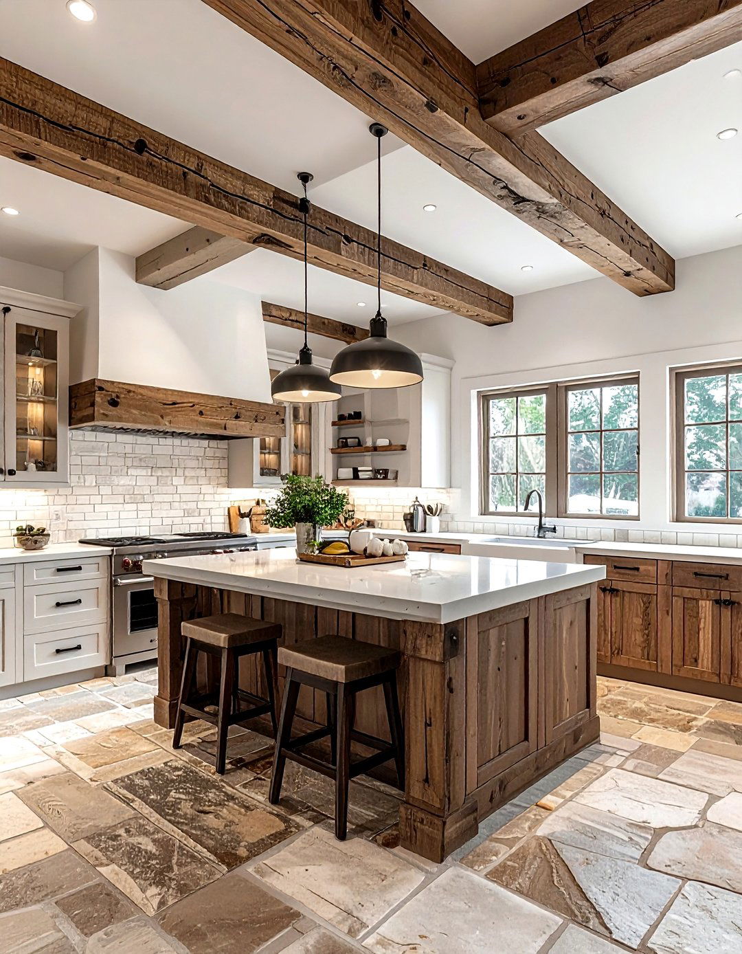 Exposed wood beams - 30 cottage kitchen ideas