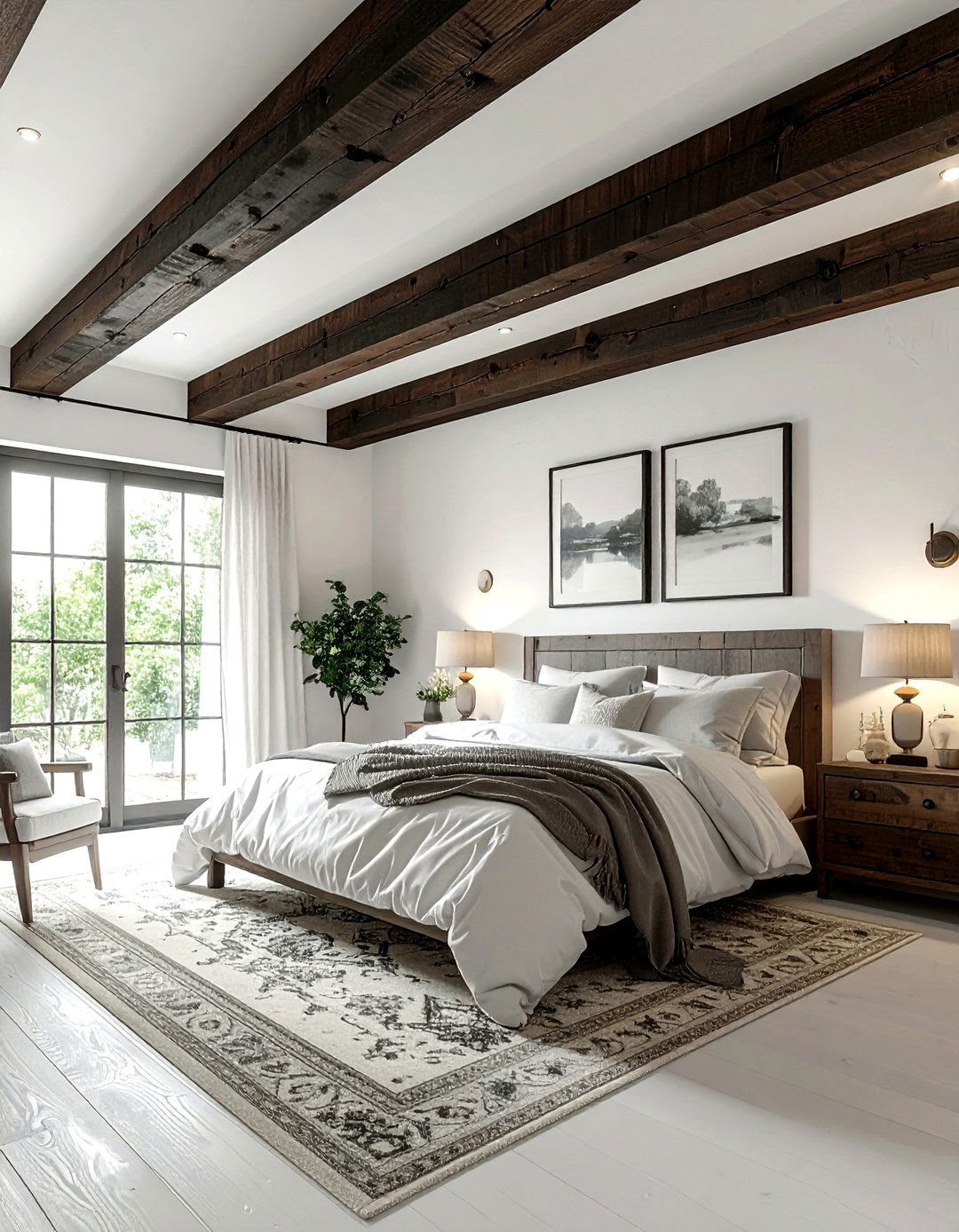 Exposed wood beams - 30 bedroom ceiling design ideas