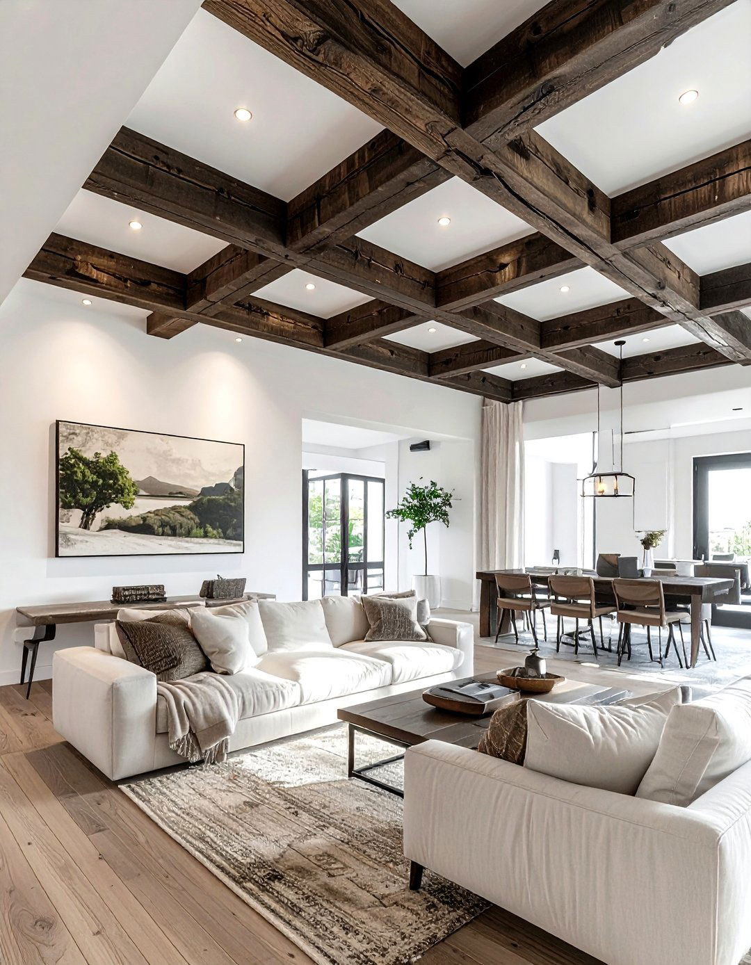 Exposed wood ceiling beam - 30 nature-inspired decor ideas