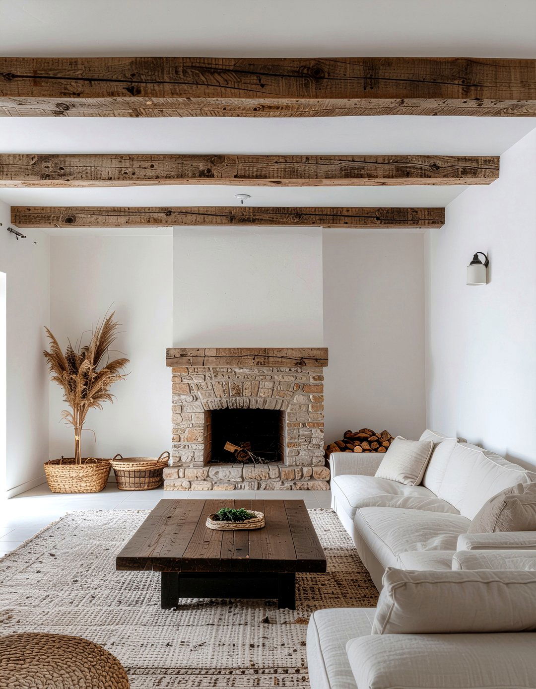 Exposed wood ceiling beams - 30 Mediterranean living room ideas