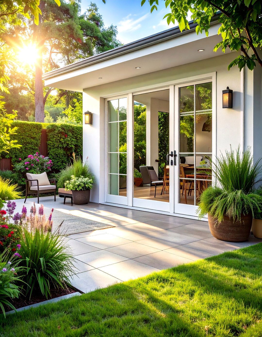 External kitchen french door to patio - 30 kitchen French door ideas