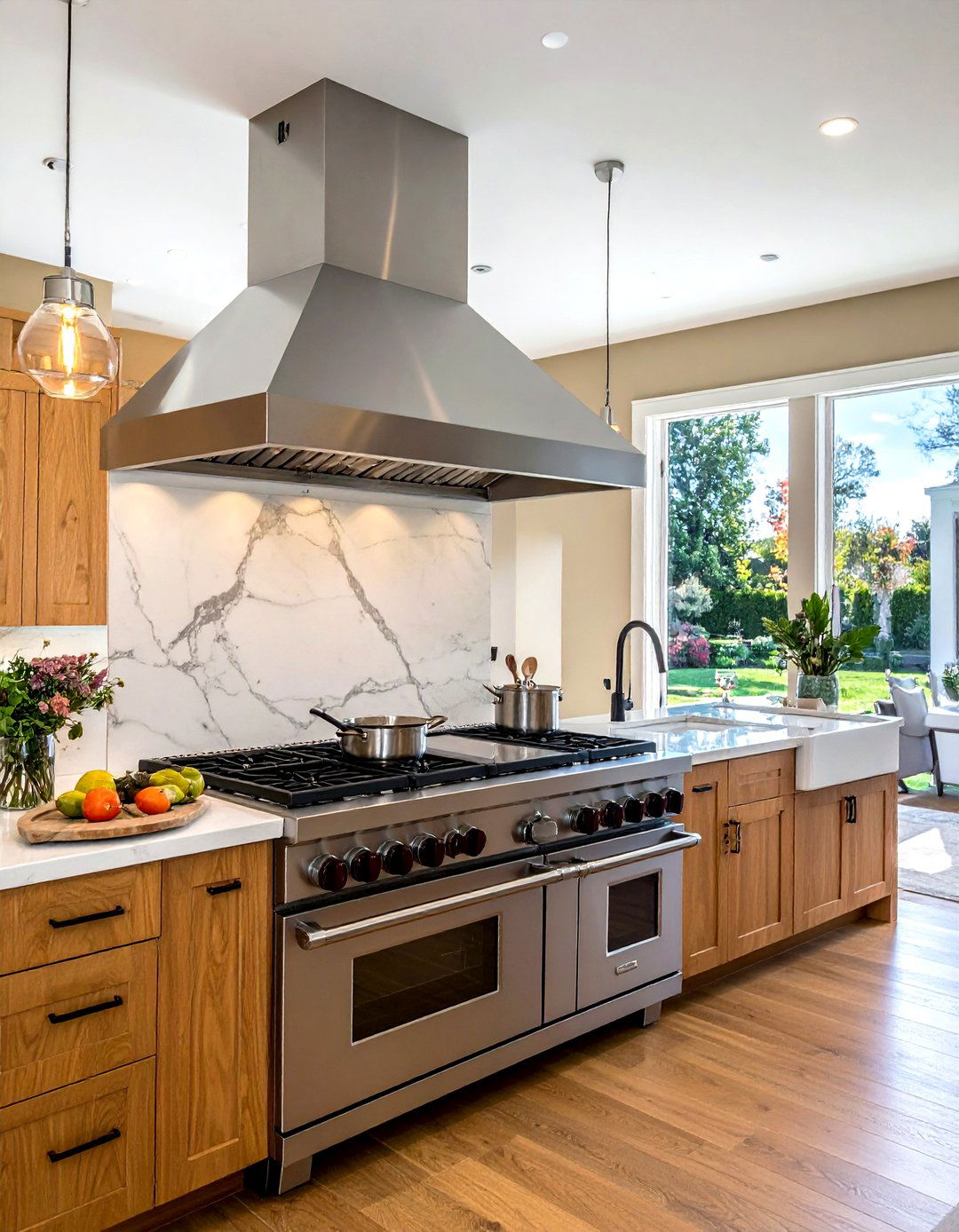 Extra Wide Range Hood - 30 stainless hood kitchen ideas